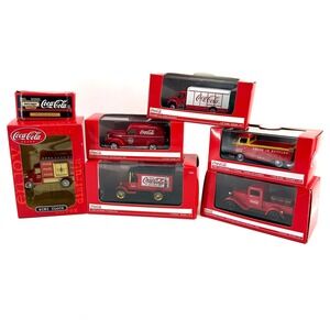 Coca-Cola Diecast Vehicle Collection Lot of 7 Ford VW Jaguar Beverage Trucks NIB
